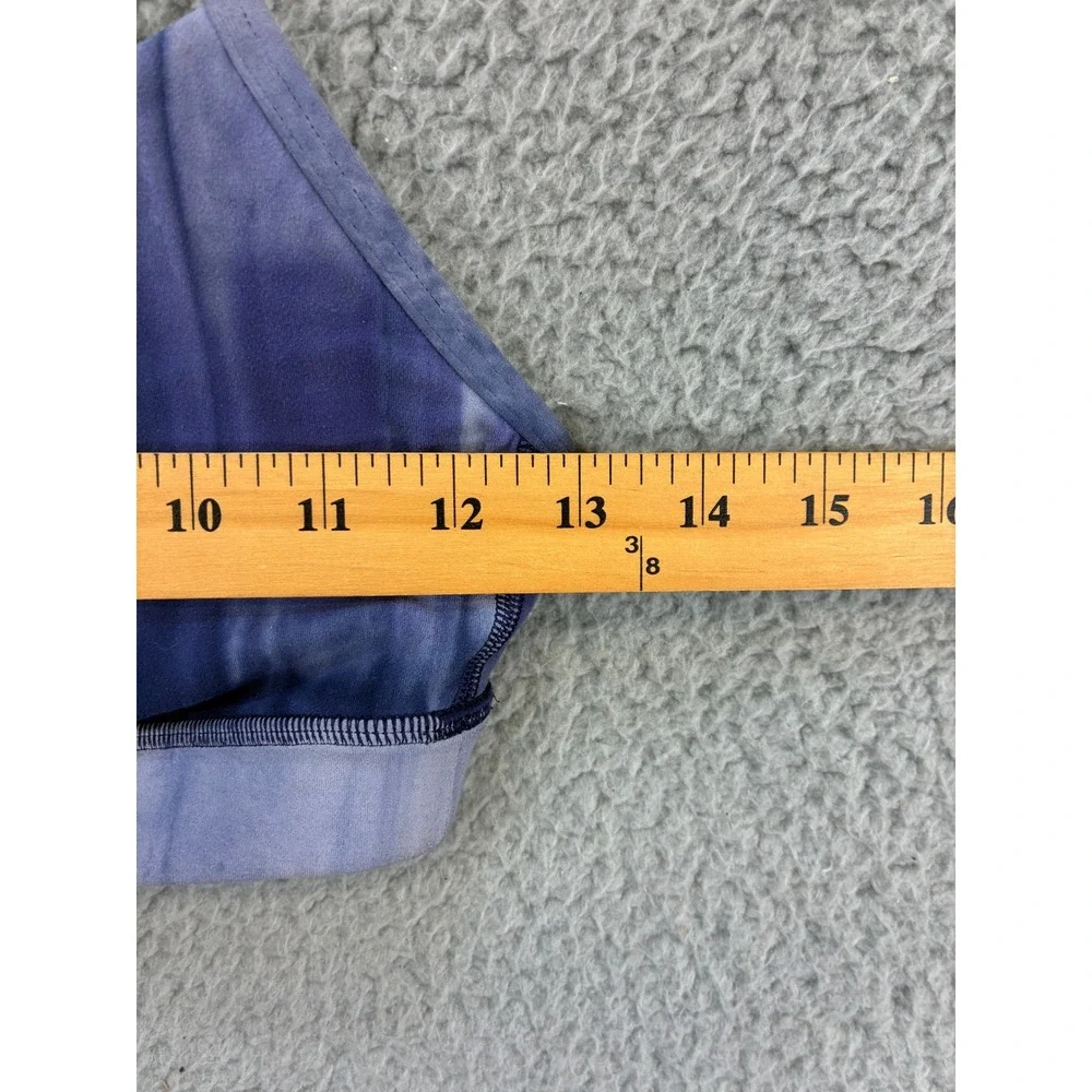 Lululemon Flow Y Strappy Sports Bra Womens 4 Blue Tie Dye Athletic Workout